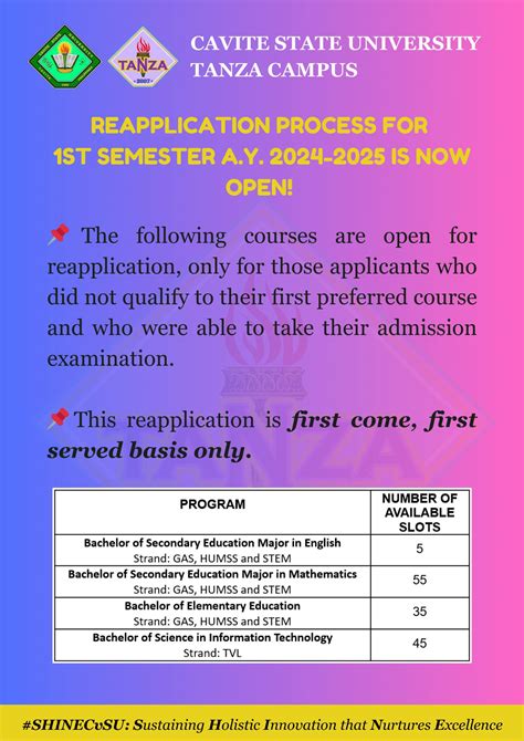 CvSU Tanza Admissions .